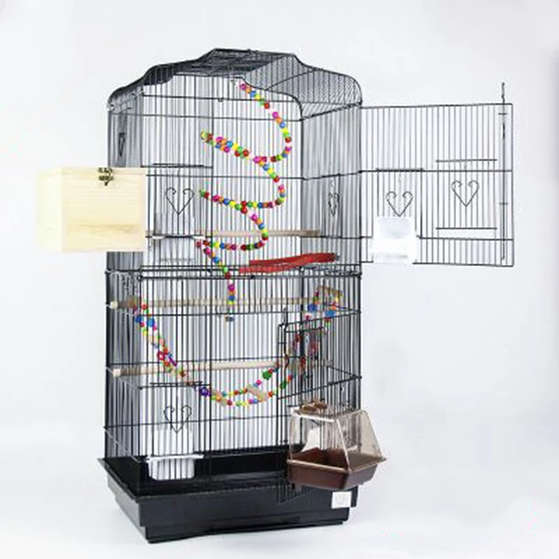 

3 Tier Storey Budgies Canary Parrot Stackable Metal Breeding Bird Cage Large Stacking Iron breeding cages for birds, Black