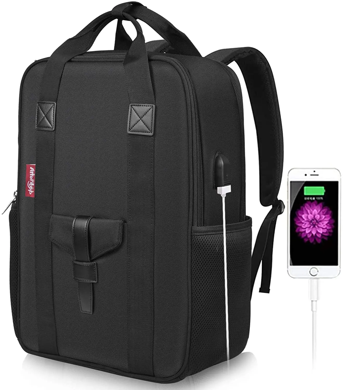 

Arrontop Large Business Laptop Backpack 15.6 inch with USB Charging Port Anti-Theft Durable Travel Bag Waterproof Casual School, Black