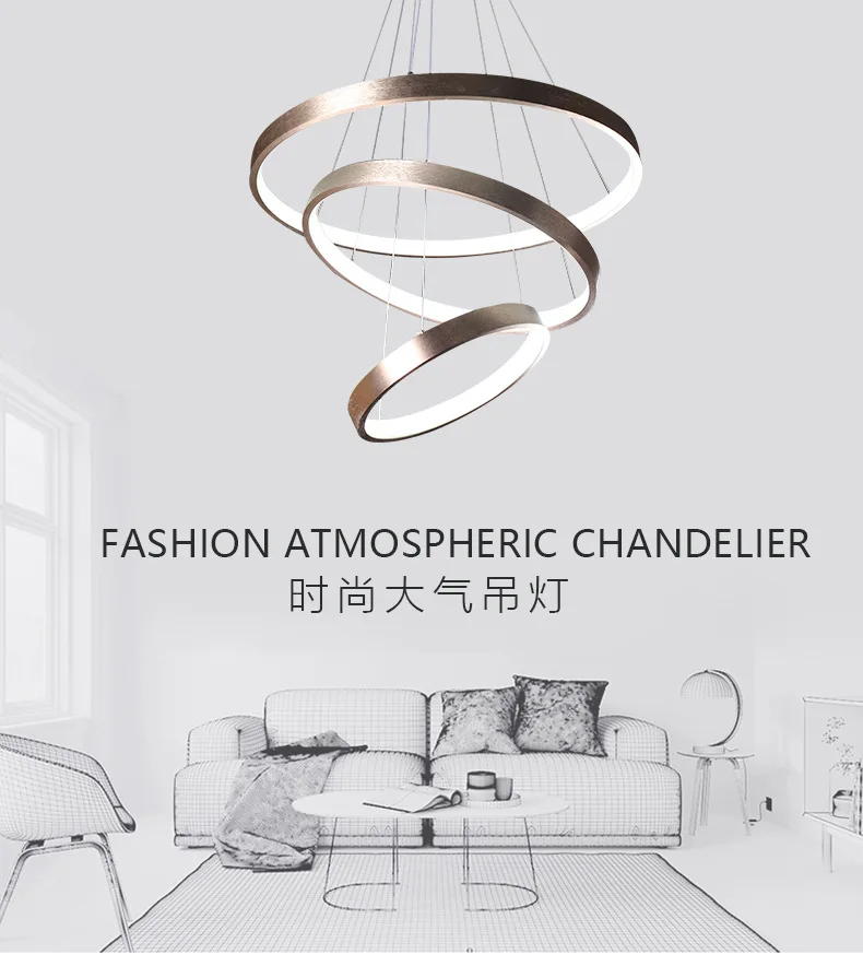 Candelabro Circular Moderno Para Techos Altos,Accesorio De Iluminación