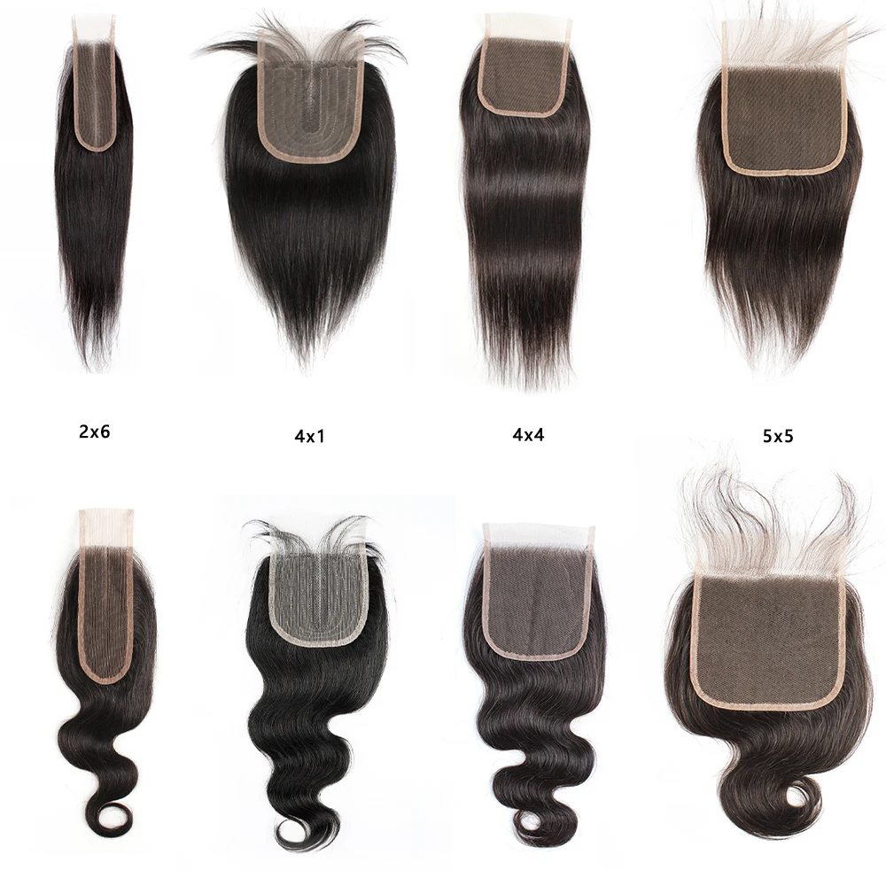 2x6 4x1 4x4 5x5 Swiss Lace 100% Virgin Raw Human Hair HD Transparent Swiss Lace Closure 13x4 360 Transparent HD Lace Frontal