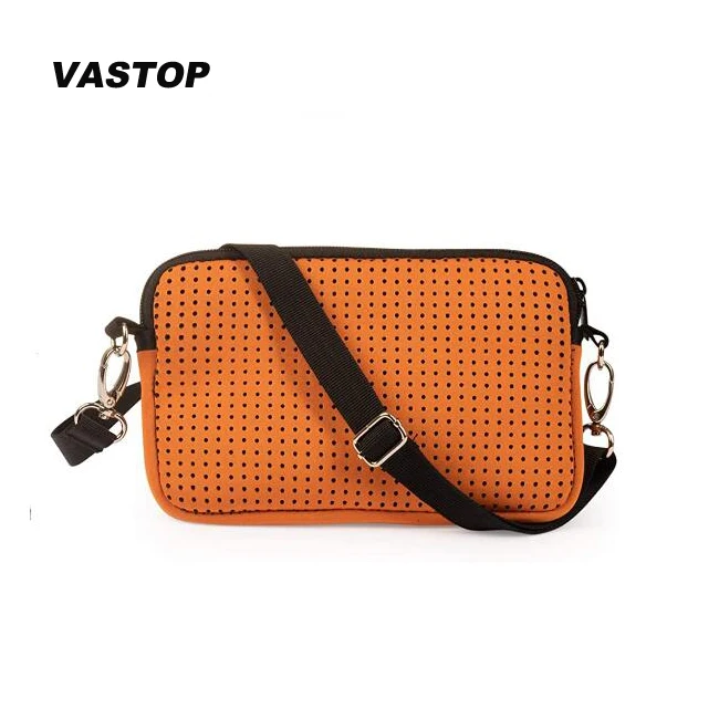 

Small Bag Perforated Neoprene Clutch Crossbody Women Handbag, Any color as required