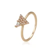 14846 Wholesale simple style women jewelry triangle shape white artificial diamond paved gold finger ring