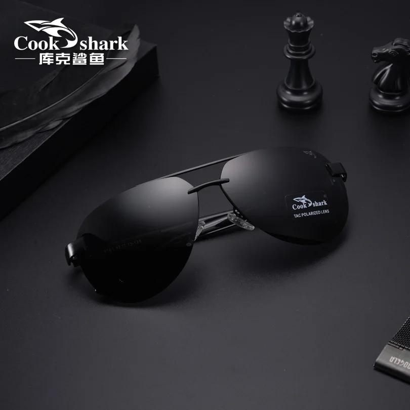 

Cook Shark 2021 new sunglasses men's color-changing sunglasses polarized driving drivers day and night hipsters frog mirror