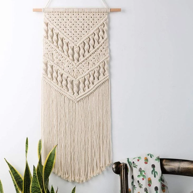 

Modern Family Fashion Macrame Wall Hanging Tapestry, White