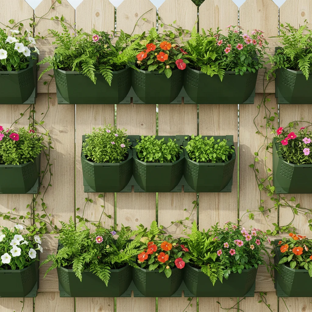 Naturix Patented Vertical Garden Wall System Outdoor Hanging Wall Planter Irrigation Greenwall Living Jardin Plastic Flower Pot