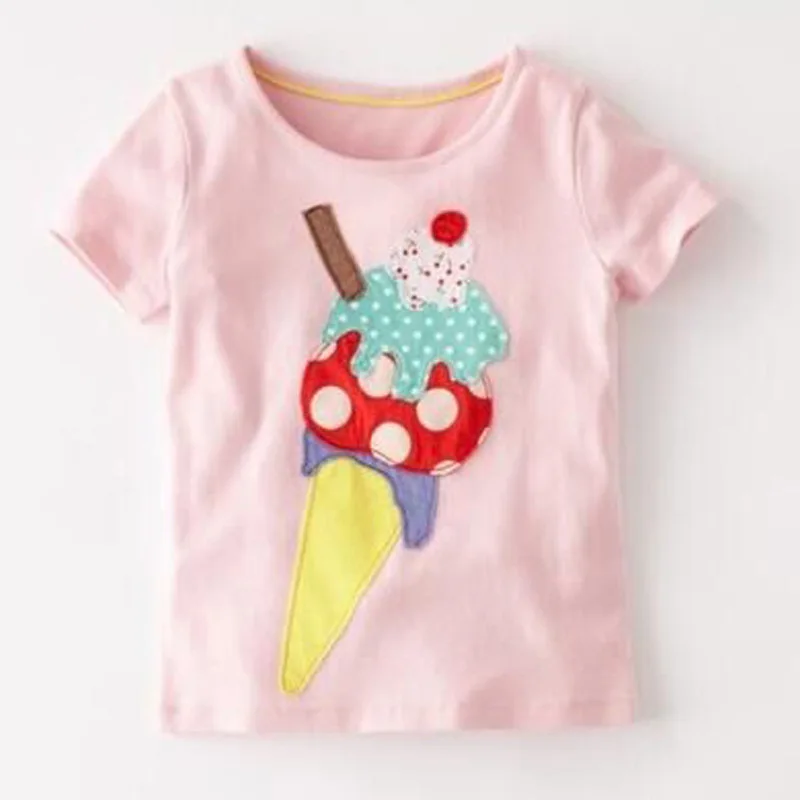 

High quality Kids Clothes Wholesale new summer girls rainbow stripes t shirt
