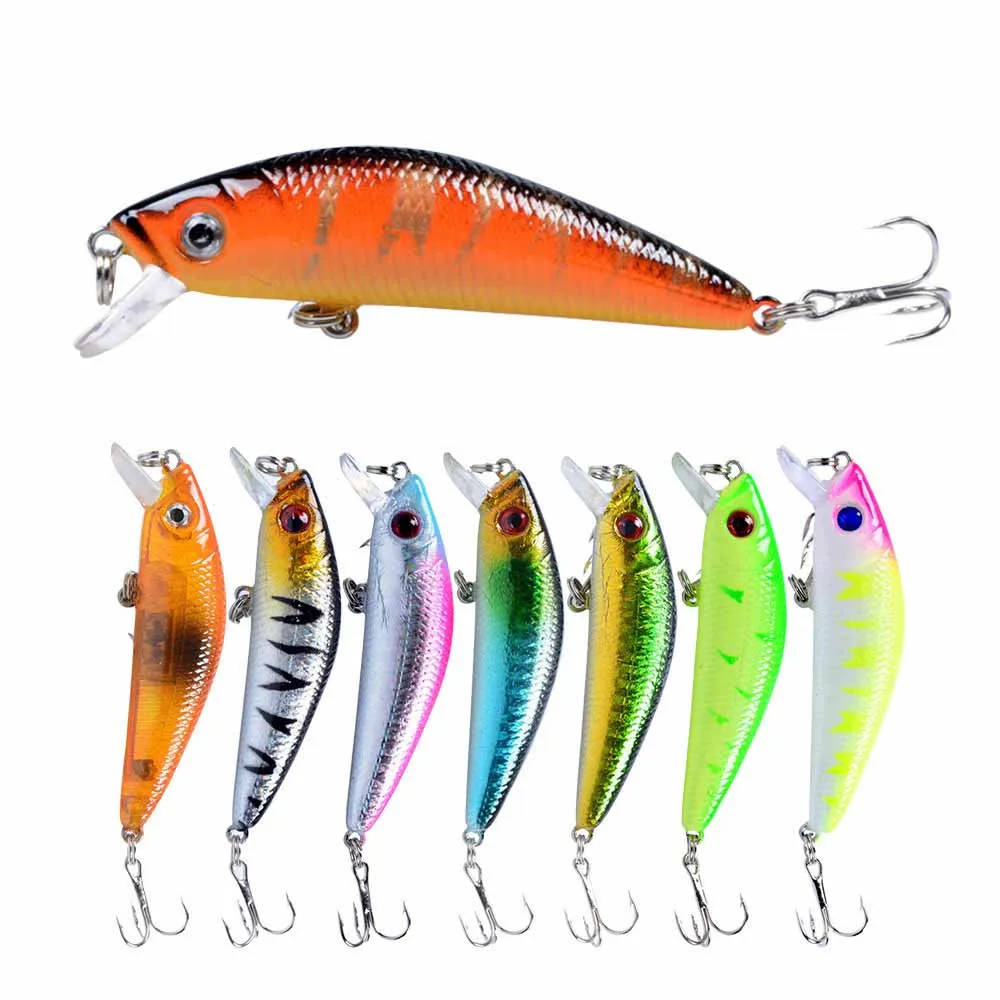 

Wholesale Wobblers Lures Metal Treble Hook Jerkbait Fishing Lure Minnow, 8 colors