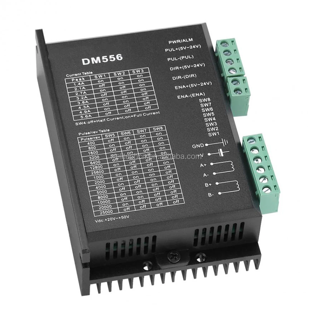 dm556 2相步进电机驱动器42/57步进电机控制器24v-50v dc8级输出电流