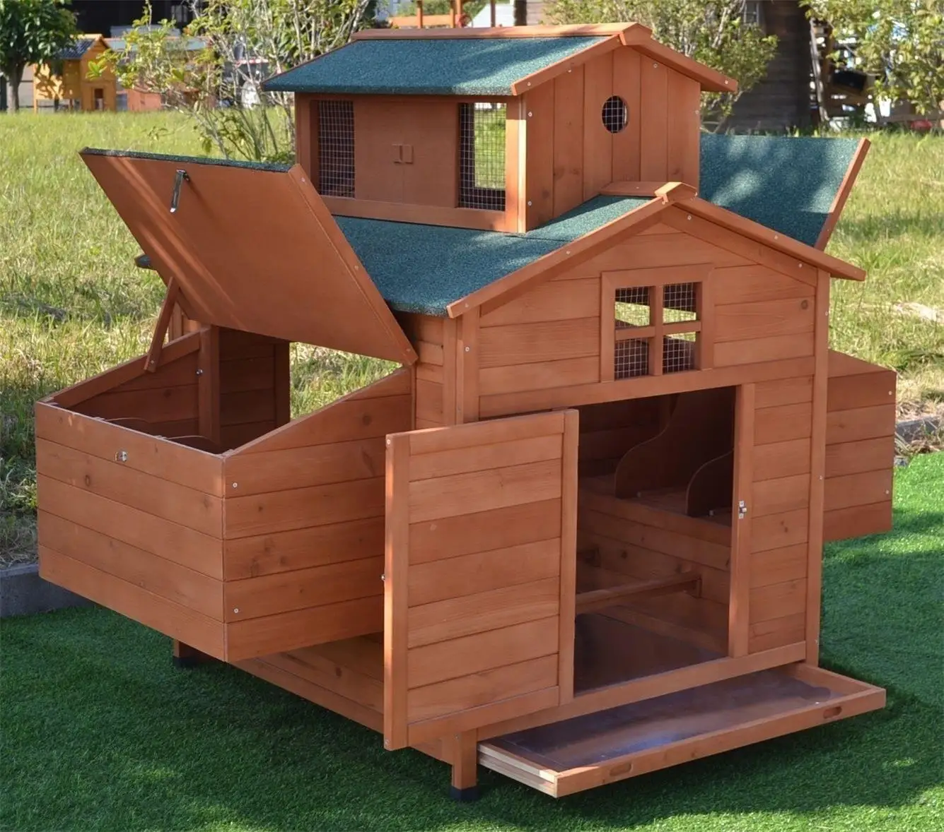 Extra Large Wooden Outdoor Prefab Chicken Coops Poulailler Cage For
