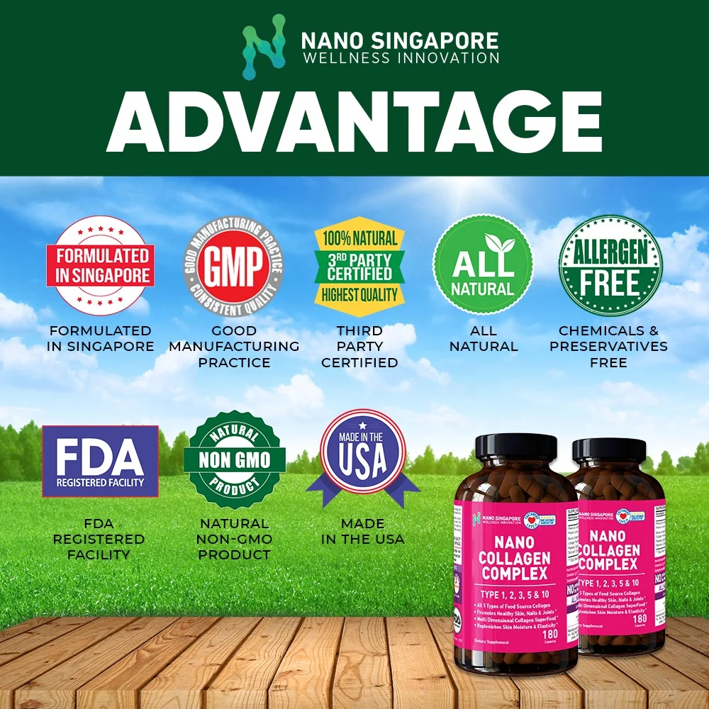 
GMP Certified Facilities All Natural Collagen Skin Whitening Pills Collagen Capsules 