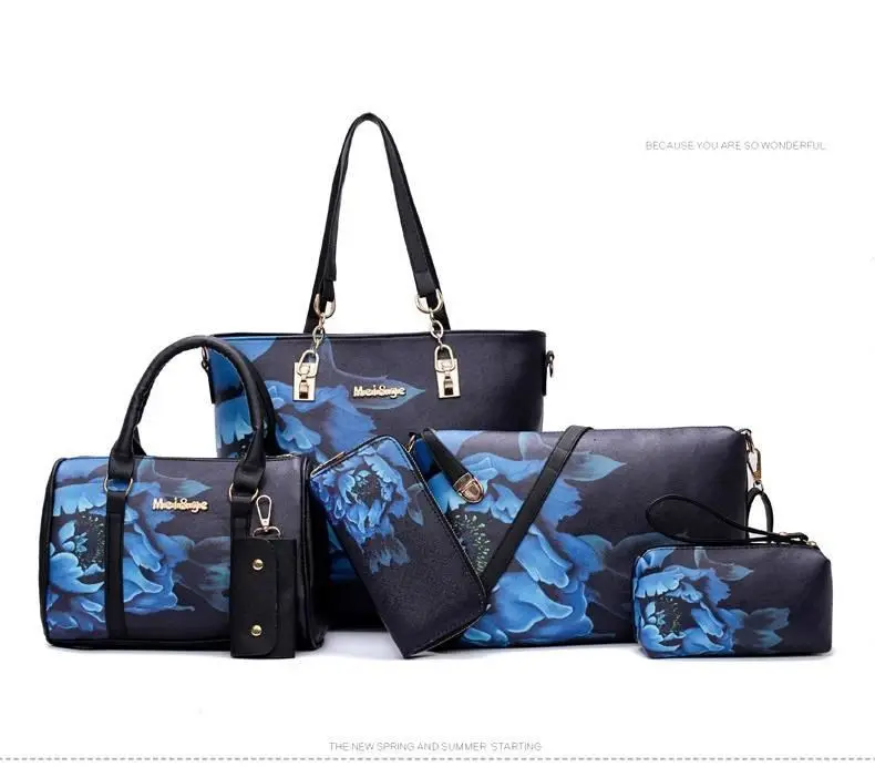 

New ladies women six bag set hand bag for women handbags set 6pcs women handbags set with wholesale price