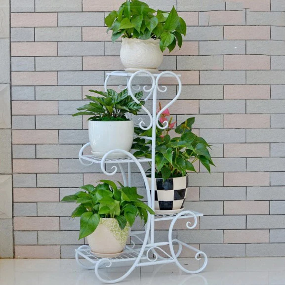 

European-style Flowers Display Stand Rack Multi-function Balcony Flowers Pot Stand, White /black/ bronze colour