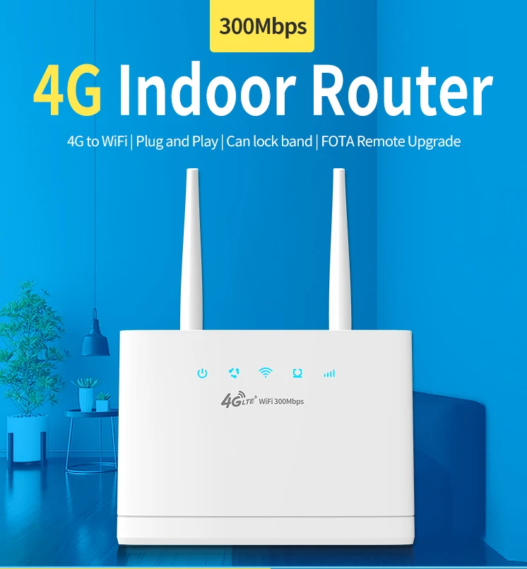 

R311 4G Indoor Router support SIM Card slot and external antenna USSD SMS function