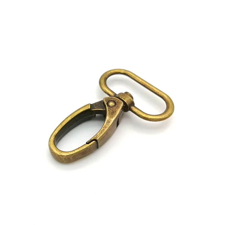 

Wholesale quality antique brass metal oval hooks for bag strap, Silver and antique brass