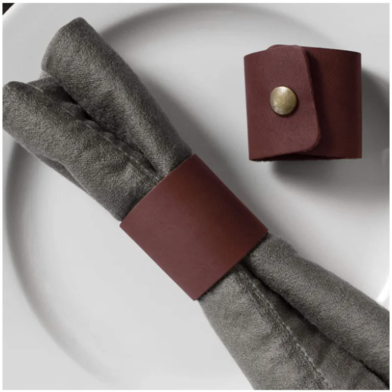 

Jachon 2022 New fashion napkin rings wedding ring napkin holder flower napkin rings, Red/black/brown/gray