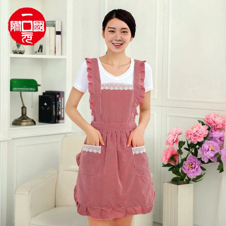

Pink blue kitchen waist apron waterproof