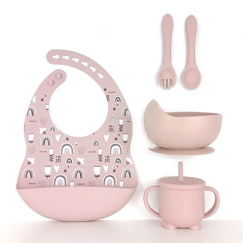 

Amazon Wholesale Baby Feeding Sets Dinning Kit Snail Bowl With Spoon Kit Baby Bib