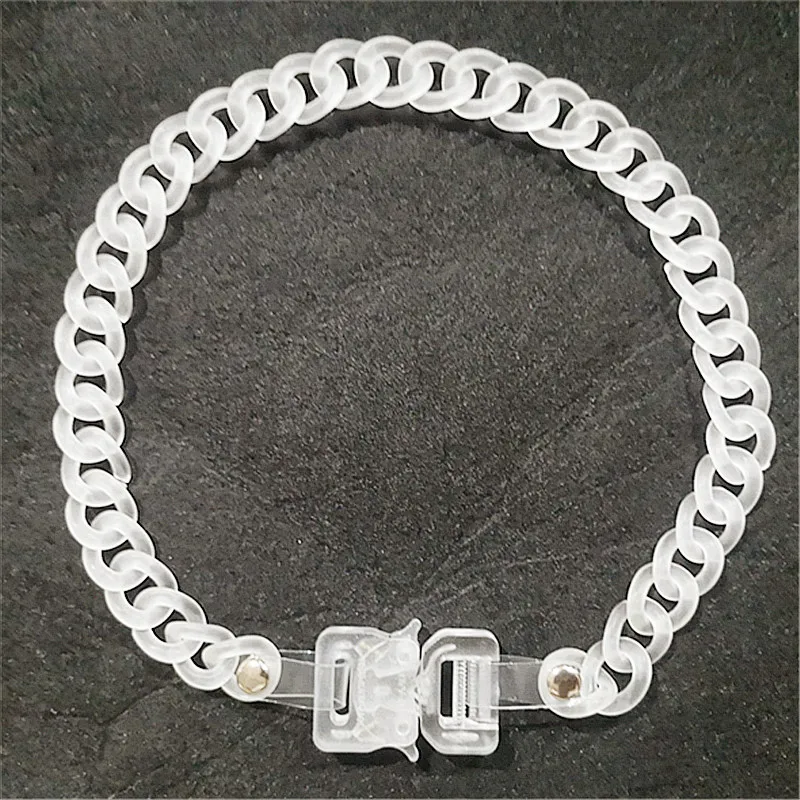 

2020 INS Fashion Hiphop Acrylic Transparent Choker Necklace For Girls, Gold