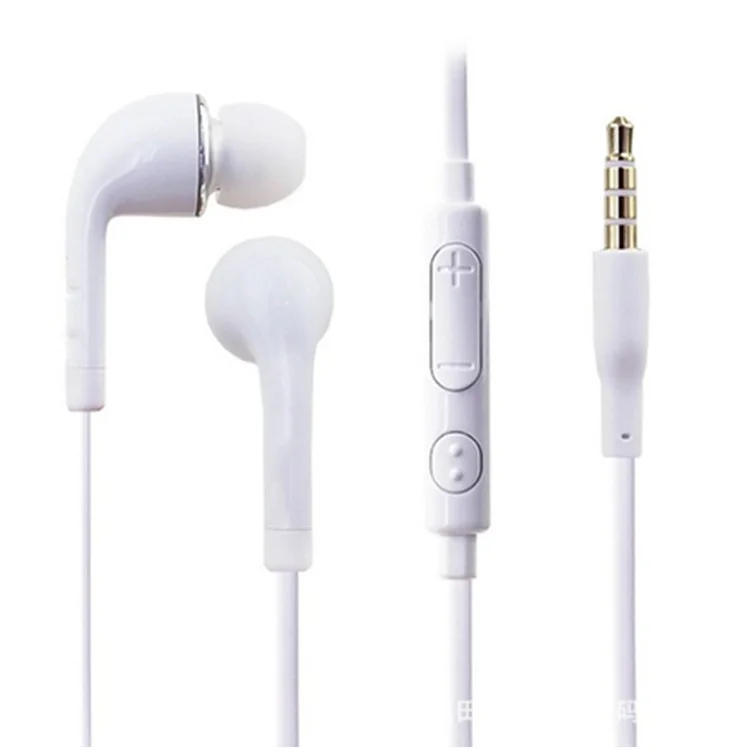 

Hot Sales in 2020 Headset 3.5mm Handsfree headphone For Samsung S4 JB J5 Earphone With Mic And Volume Control Earphone cable, White
