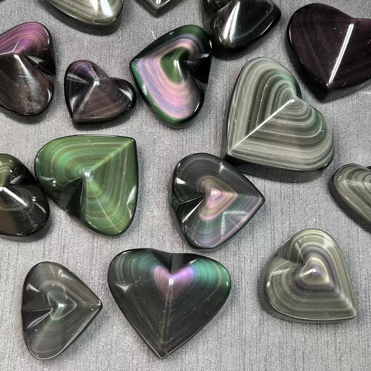 

Crystal Heart Rainbow Obsidian For Fenghshui Home Office Decoration