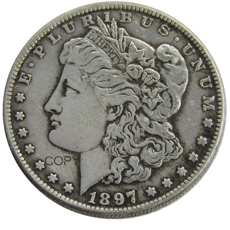 

US 1897 P/O/S Morgan Dollar Silver Plated Reproduction Decorative Commemorative Coins