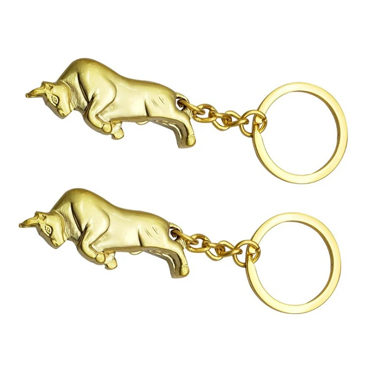 

Hot Free Design Custom bull keyring Metal Sublimation ox shaped Animal Pet Keychain