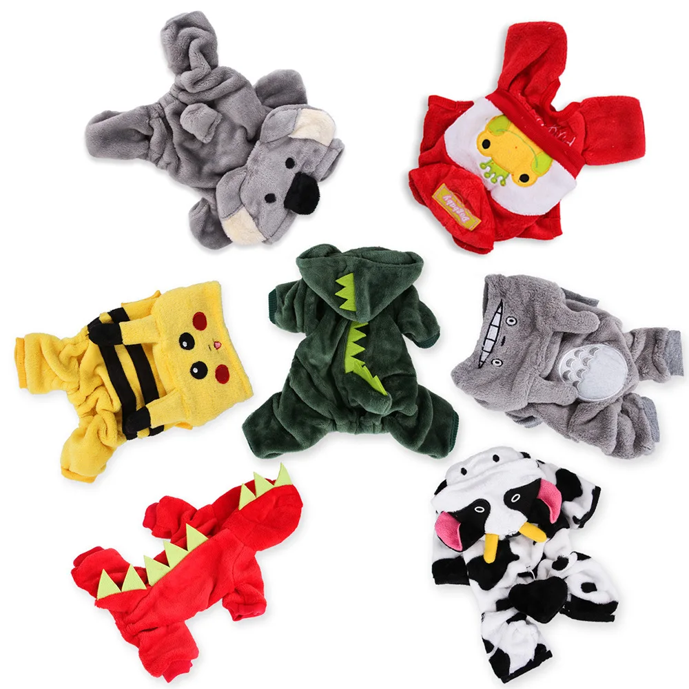 

Wholesale Coral Fleece Puppy Costume Cartoon Transformation Pet Clothing Dog Clothes, As picture