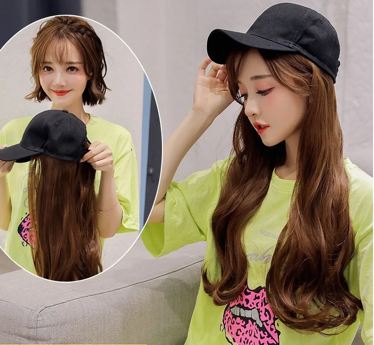 

Wholesale Portable Fashion Long Hat Wig Fortun Fashion Summer Deep Wave Wig