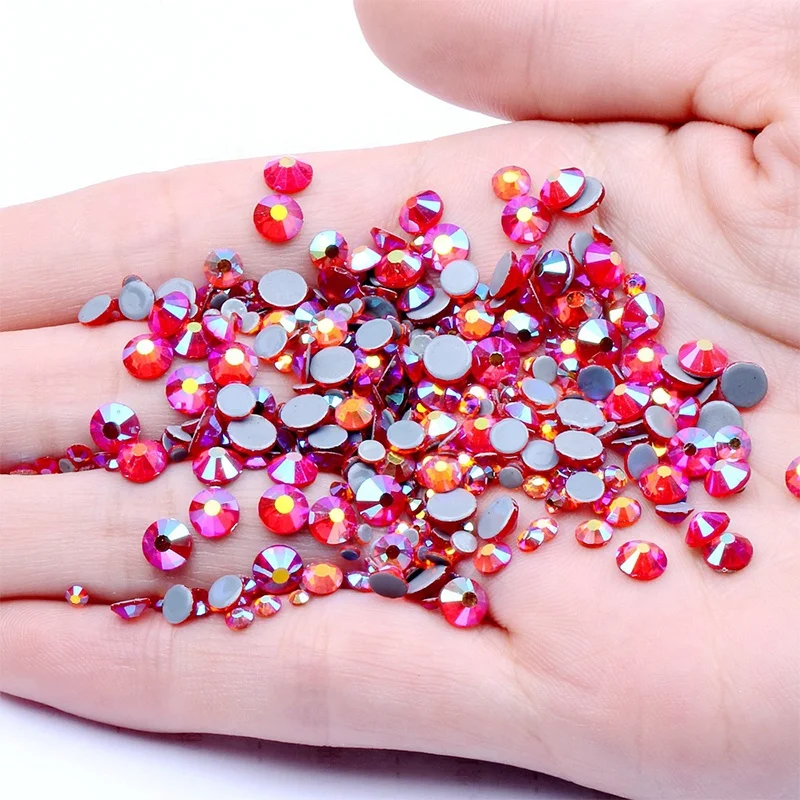 

Custom Colored Rhinestone Round Cut Flat Back Crystal Round Nail Rhinestone DIY Jewelry Making, Many colors