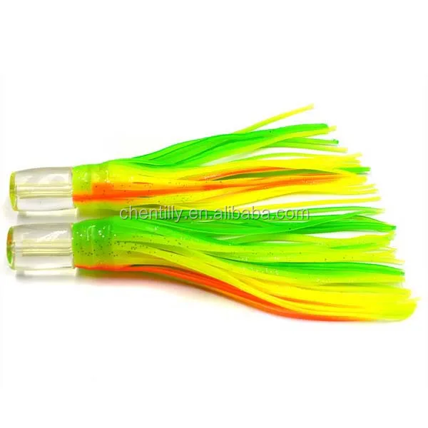 Resin Head Trolling Lure 19cm 38g Resin Head Pvc Skirts Fishing Lures Soft Octopus Squid Fishing
