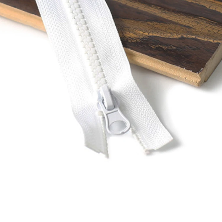 

Customized Latest Design White 5# Resin Zipper Long Chain For Garment And Bag Made