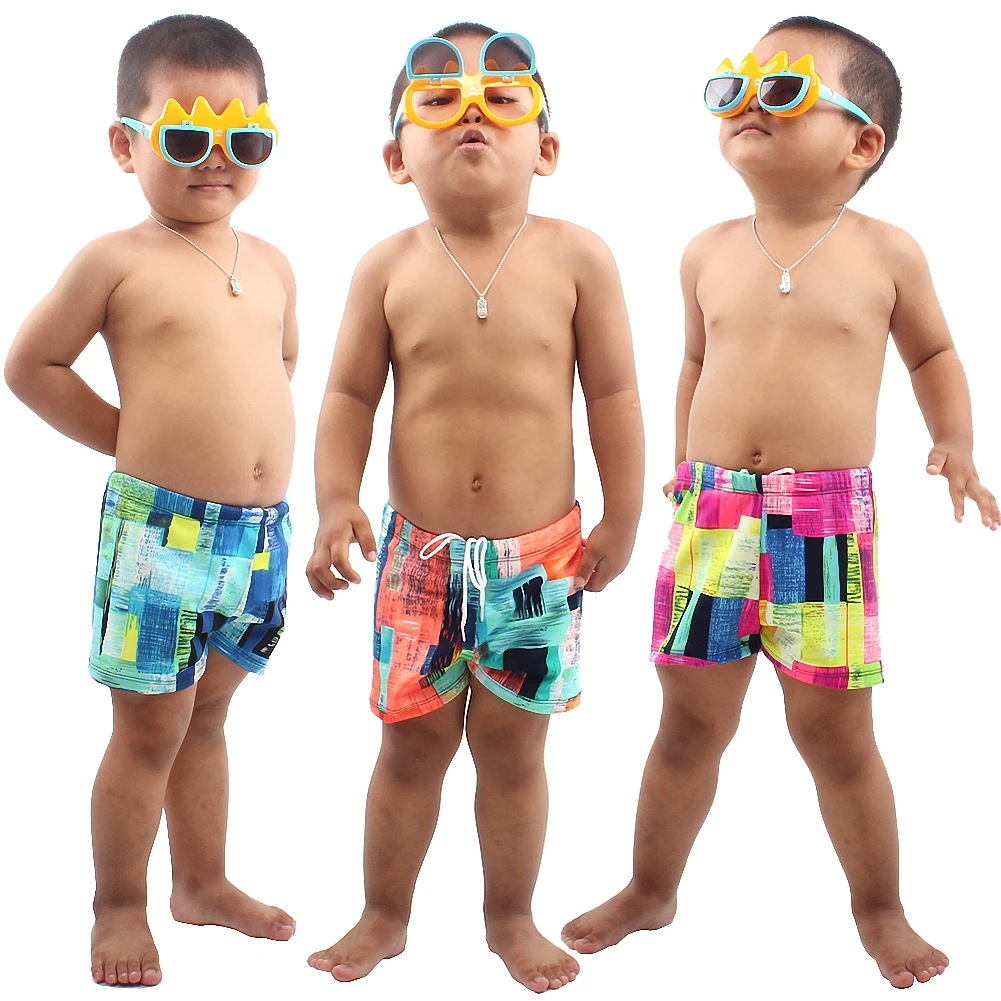 

Kids 2-12T Cute Boy Swimwear Waist tied Children Swimsuit Beachwear Teenage Swimming Trunk Toddler Bathing Suits