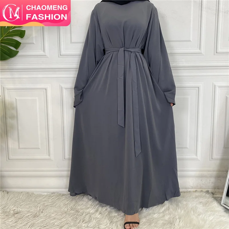 

6394# Top Selling Amazing Quality Nida Abaya with Wide Flare Sleeves UK Closed Abaya Modesty Dress with matching Belt, Black,beige, brown,purple, pink,green, gray,maroon, camel,brick