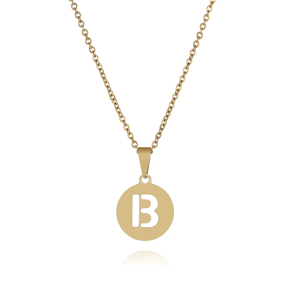 

Hot Selling Stainless Steel Hollow 26 Letters Necklace Gold Plated Initial Necklace Jewelry Gift