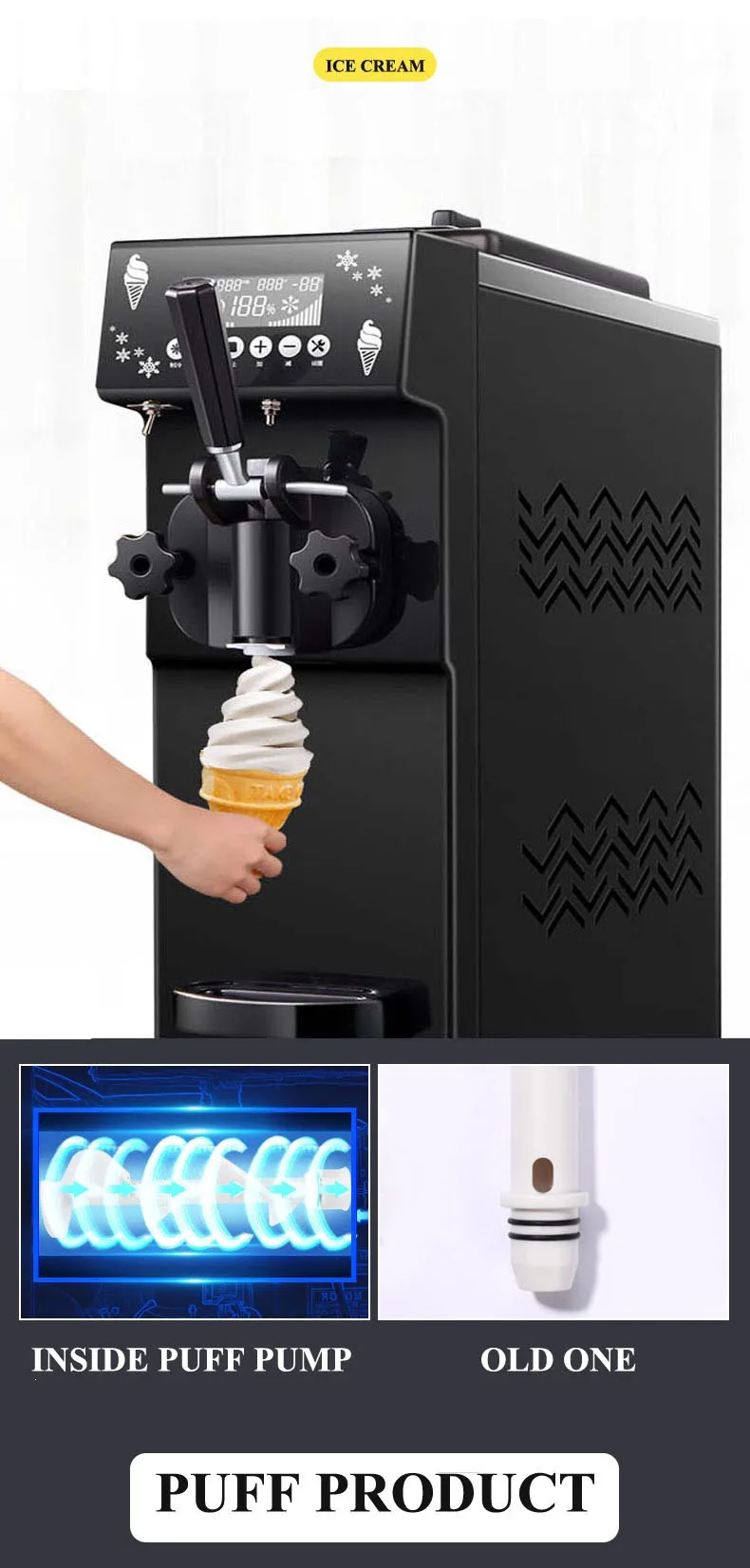 Mini Single flavor Desktop Italy Carpigiani Taylor gelato stainless steel restaurant soft softy serve ice cream making machine
