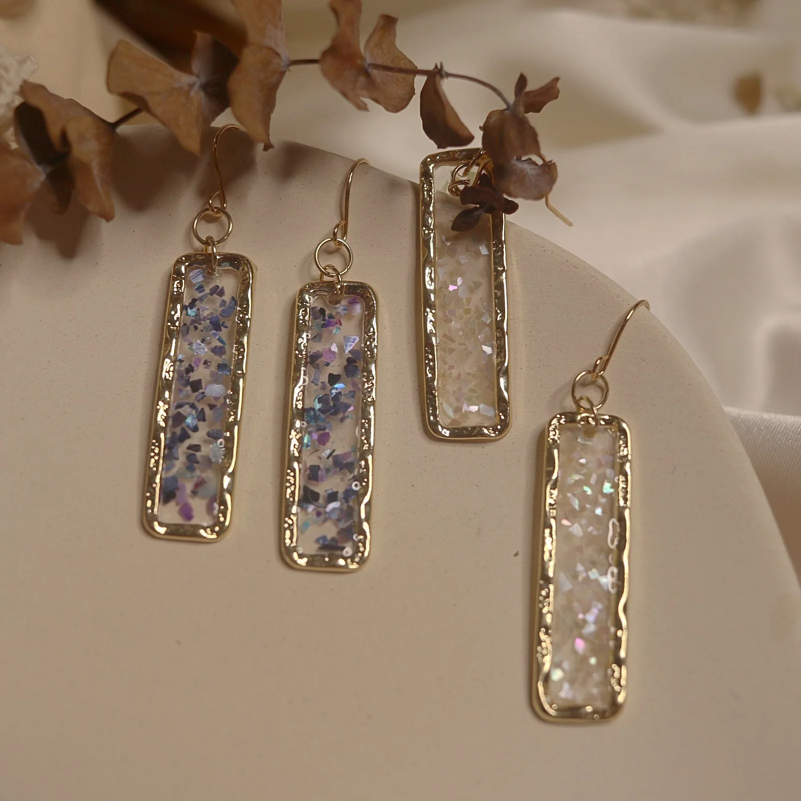 Retro Geometric Ear Clips With