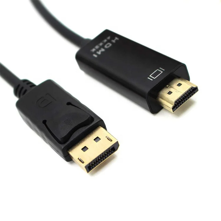 

Vnew top selling 1080P 1.8m DP Displayport to hdmi Adapter Cable male to male 4K 60Hz Gold-Plated Cord, Black