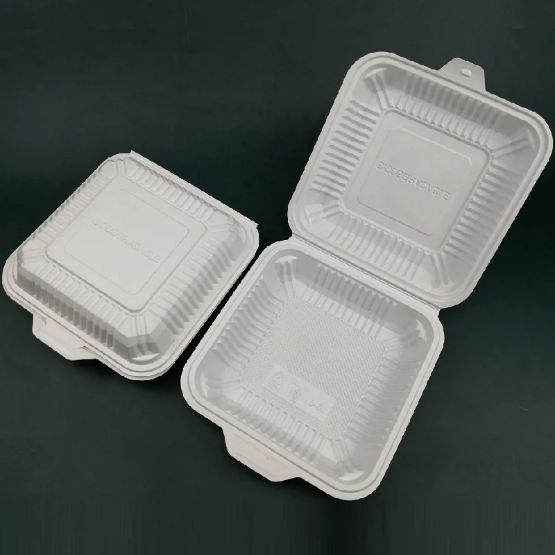 

Wholesale 1compartment Dispos Hinged Food Clamshell Plastic Divided Lunch Box Togo 8x8 Take out Container Food Box