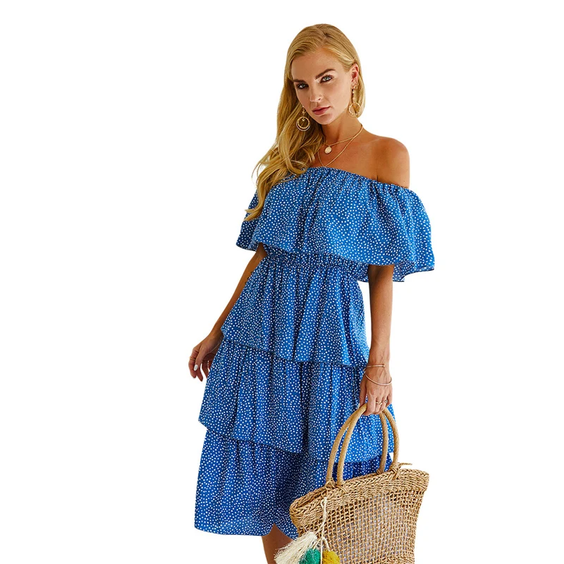 

New arrival summer long dress Off Shoulder Women Floral Bohemian Dress