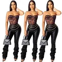 

Latest Design PU Leather Pants For Women High Waist Skinny Pants Women Club Wear Dresses