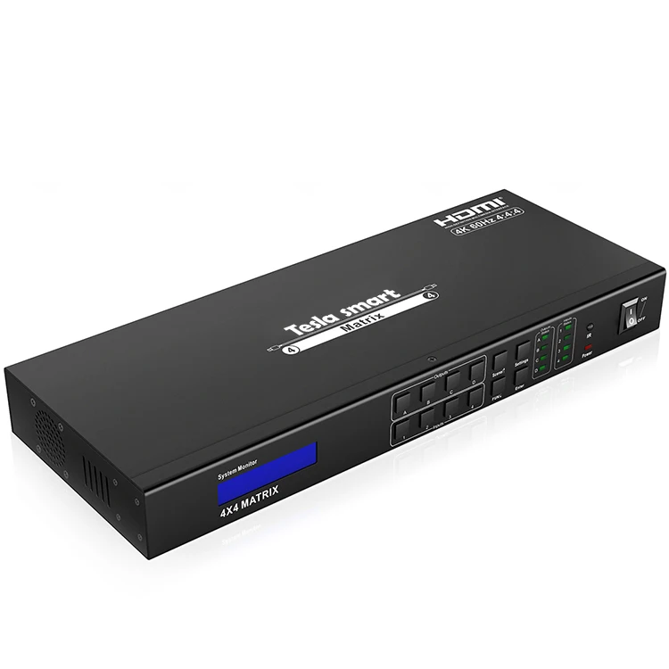 

4 input ports 4 output ports IR Smart EDID 4K HDCP2.2 4x4 cat5 hdmi matrix