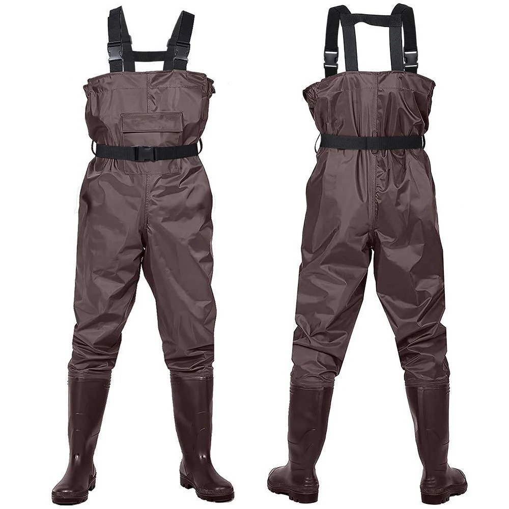 
Hip wader, lightweight hip boot for Men and Women, 2-Ply PVC/Nylon fishing hip wader (Green and Brown) B07 