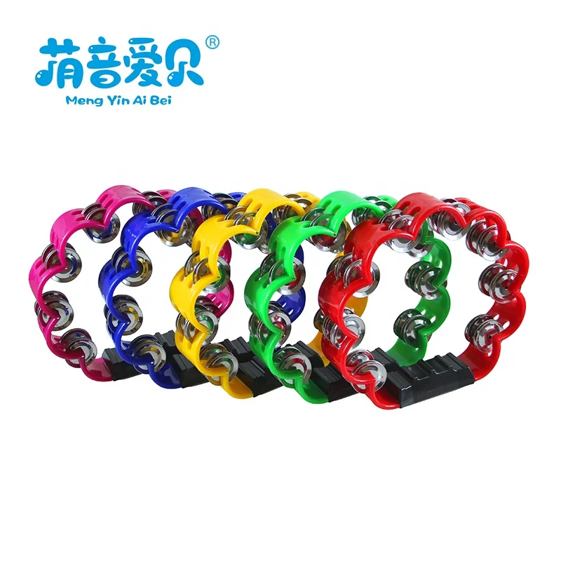 

Wholesale Percussion Instruments Popular Plastic Tambourines for Children, Red,green,blue,yellow,pink