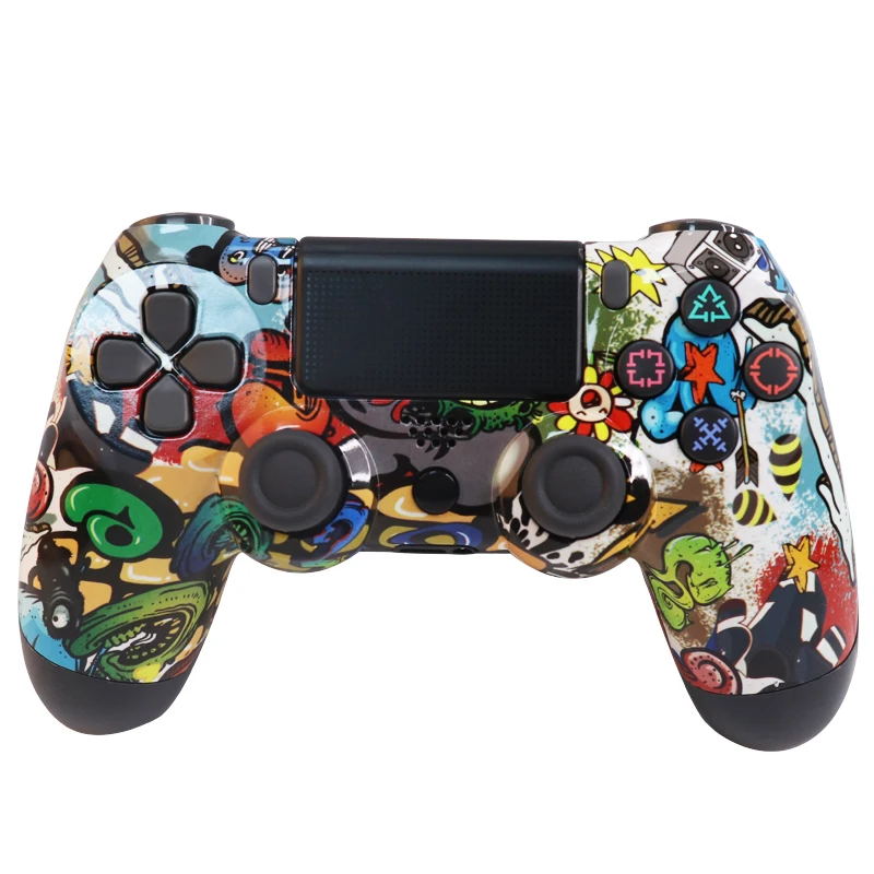 

YLW New Hydro-transfer Printing Double Shock 4 Gamepad Controller For PS4 Camo Console Wireless Joystick, Colorful