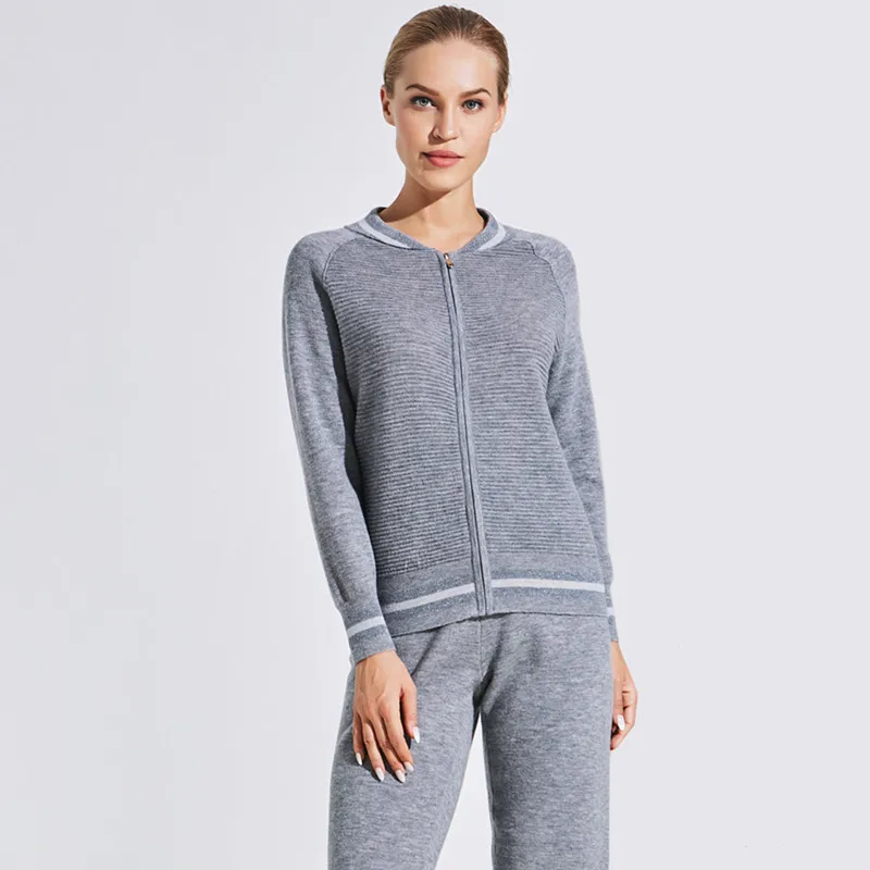 

Ladies Merino Wool Sport Sweater Suit For Women, Dark gray/ carbon black