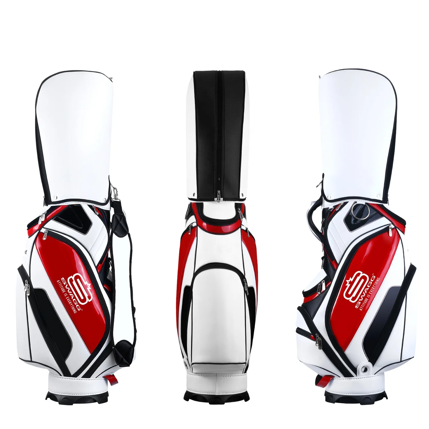 

Professional Custom Waterproof PU Golf Bag Golf Club Sling Shoulder Bag 5 Dividers for Men, White,red,blue