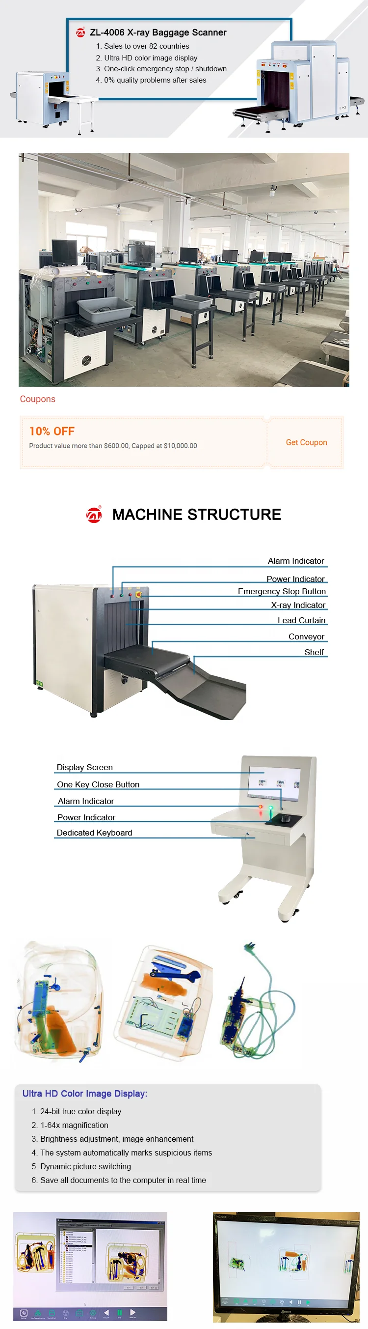 Xray Scanner Security Check Equipment Baggage X Ray Screening System Luggage Scanning Machine