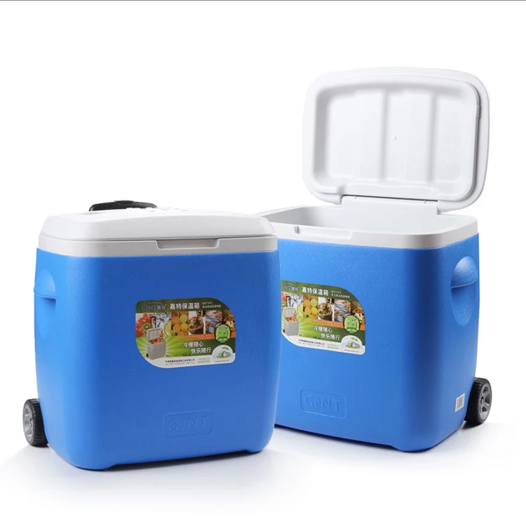 

28L ice camping cooler box plastic outdoor fishing cooler box for wholesale