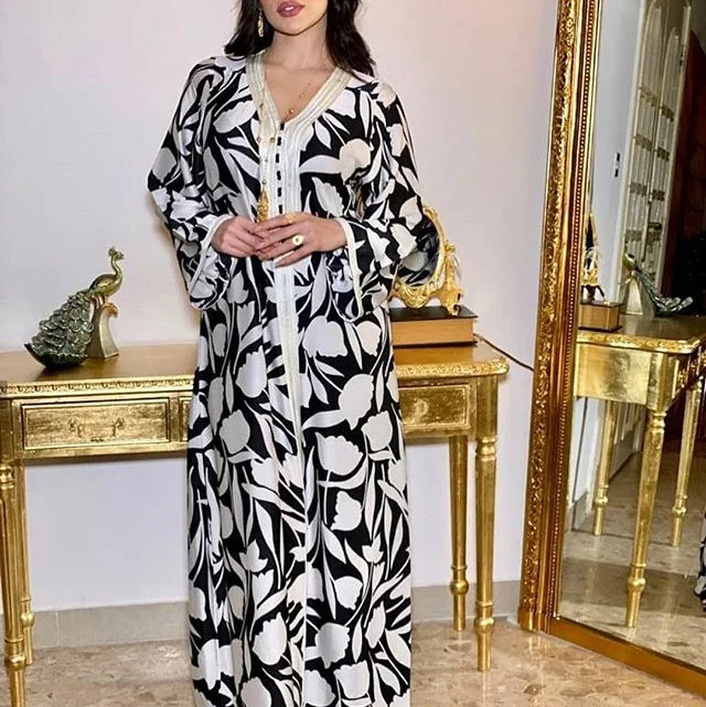 

Middle east women Islamic clothing long sleeve muslim dresses, Black