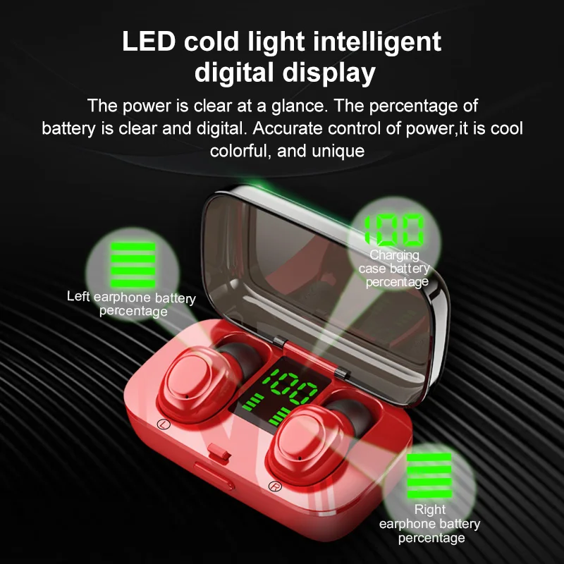 
2019 New Hign Quality Portable Wireless Stereo Earphone Touch control earbuds Tws Earphone With Charging Case 